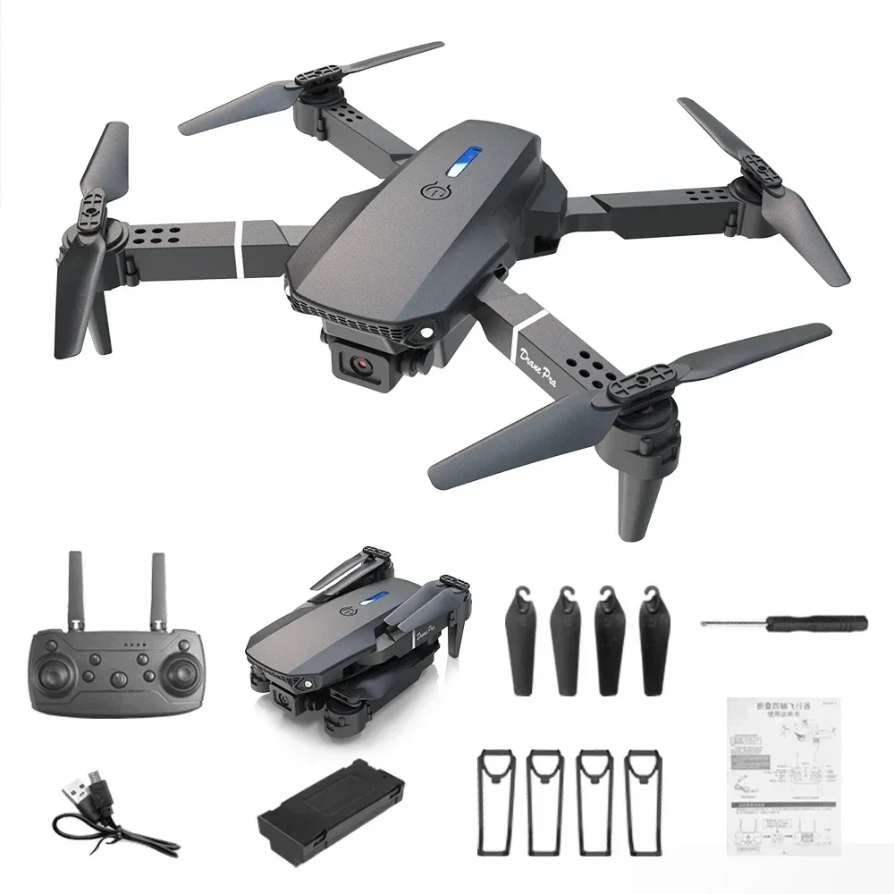 Mini Dron E88 con Cámara 4K HD - Drone Kit Tricopter reseña y precio